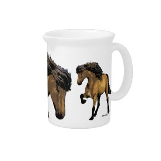 icelandic horse porcelain beverage pitcher 19 ounce