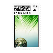 green planet postage stamp