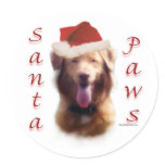 Nova Scotia Duck Tolling Retriever Santa Paws Round Stickers