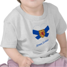 Nova Scotia Flag Heart with Name Tshirt