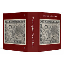 Nova totius terrarum, 1606 Antique World Map Vinyl Binder