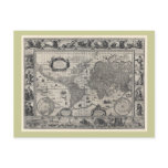 Nova totius terrarum, 1606 Antique World Map Postcard