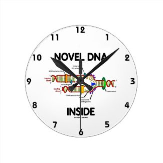 Novel DNA Inside (Molecular Biology Humor) Wallclocks