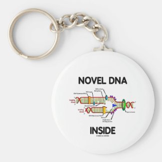 Novel DNA Inside (Molecular Biology Humor) Keychain