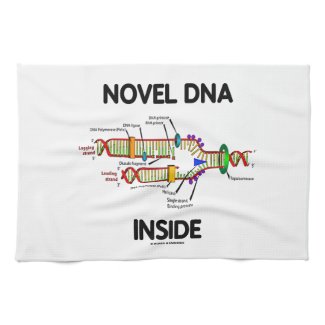 Novel DNA Inside (Molecular Biology Humor) Kitchen Towel