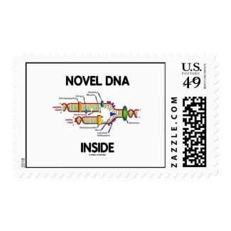 Novel DNA Inside (Molecular Biology Humor) Postage Stamps