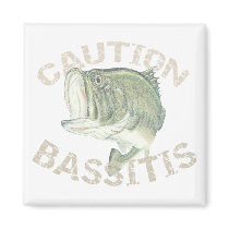 Novelty Bass Fishing - Caution Bassitis magnets