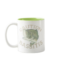 Novelty Bass Fishing - Caution Bassitis mugs
