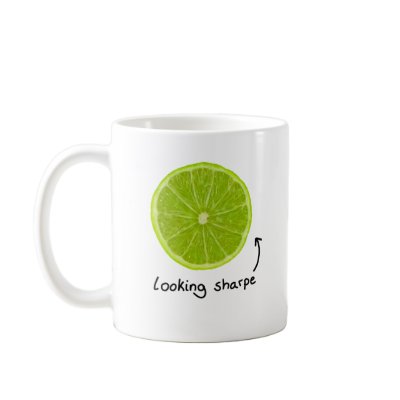 novelty "looking sharpe" lime mug by TheLaaang