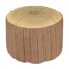 Novelty Woodland Forest Tree Trunk Stump Round Pouf