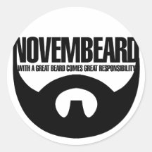 Novembeard for Beards Round Stickers