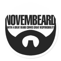 Novembeard for Beards Round Stickers