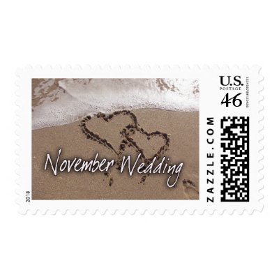 November Beach Destination Wedding - Customized Stamps