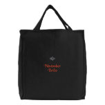 November Bride Black Embroidered Bag