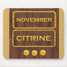 November Citrine Mouse Pads