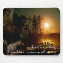 November Evening Angel mousepads