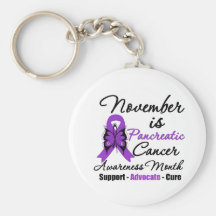 November is Pancreatic  Cancer Awareness Month v2 Keychain