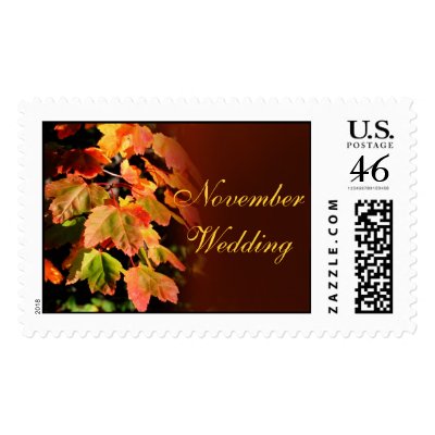 November Leaves Wedding Postage - Customized