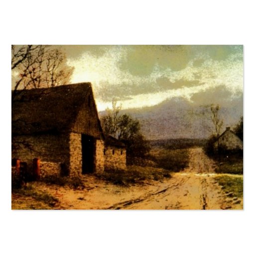 November Twilight  (1912) Barn and Fields Bookmark Business Card Templates (back side)