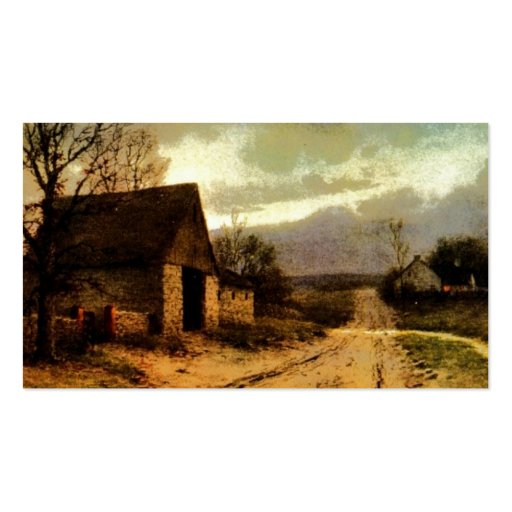 November Twilight  (1912) Barn and Fields Bookmark Business Card (back side)
