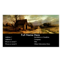 November Twilight  (1912) Barn and Fields Bookmark Business Card