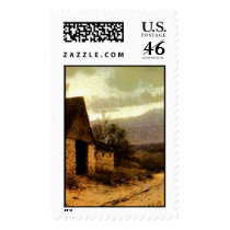 November Twilight  (1912) Barn and Fields Bookmark Postage Stamps