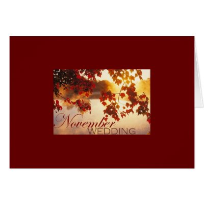 November Wedding card You can CUSTOMIZE the background color