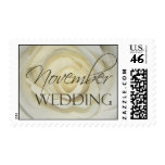 November Wedding cream rose Postage Stamp
