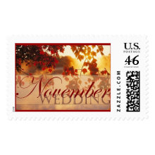 November Wedding I Postage Stamp stamp