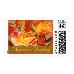 yellow roses November Wedding stamps