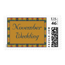 November Wedding yellow turquoise postage by DonnasGreetingCards November Wedding yellow turquoise postage