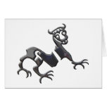 Novgorod Dragon black chrome Greeting Cards