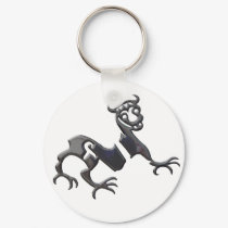 Novgorod Dragon black chrome keychains