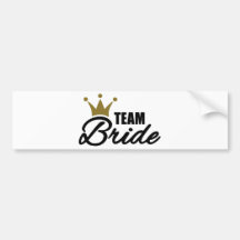 Novia del equipo etiqueta de parachoque