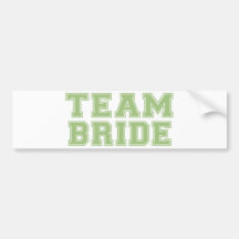 Novia del equipo (verde) etiqueta de parachoque