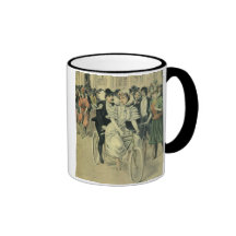 Novia y novio del Victorian del vintage en una bic Tazas De Café