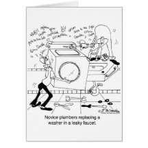 Novice Plumbers Install a Washer Greeting Card
