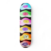 NOVINO Flowers on Colorful Icebergs Skate Boards