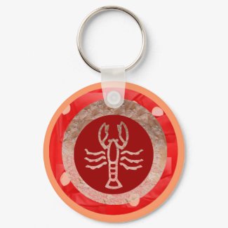 NOVINO Jewels in Red Fabric Patchwork keychain