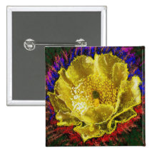 NOVINO -  Obsession Gold Floral Pinback Button