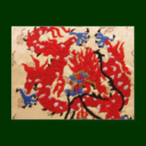 NOVINO Red n Gold Dragons postcards by doonagiri NOVINO Red n Gold Dragons postcards