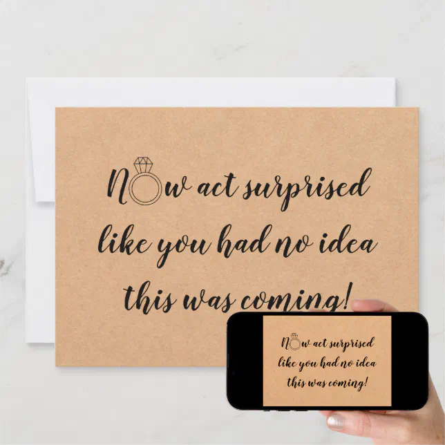 Now Act Surprised Bridesmaid Proposal Flat Card Zazzle