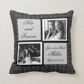 Now and Forever Black and White Pattern Pillow