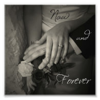 Now and Forever Wedding Hands I Love You Square Art Photo