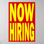 NOW HIRING RETAIL POSTER SIGN