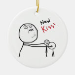 Now Kiss Rage Face Comic Meme Christmas Tree Ornament