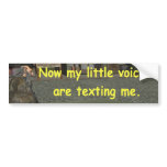 Now my little voices are texting me. bumper stickers