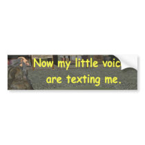 Now my little voices are texting me. bumper stickers