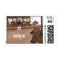 Now my little voices are texting me postage
