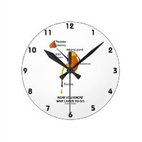 Now You Know Why I Have To Go (Diuresis) Round Wall Clock